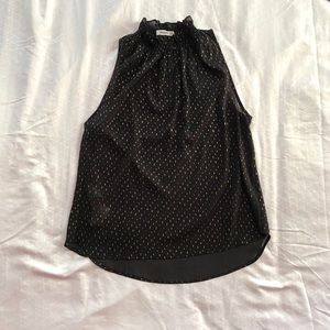 Mango gauzey black & gold top XS